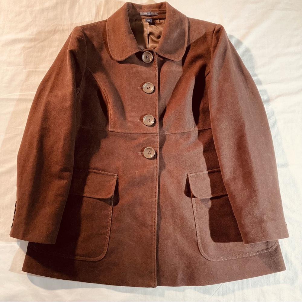 Brushed Wool Coat with Flap Pockets